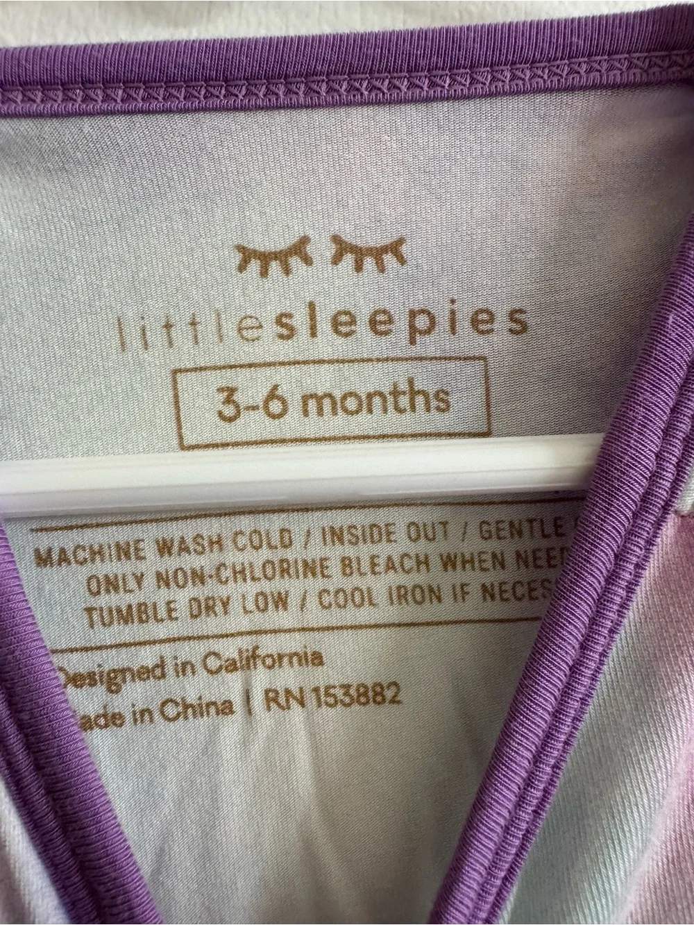 Little Sleepies Purple Watercolor Onesie